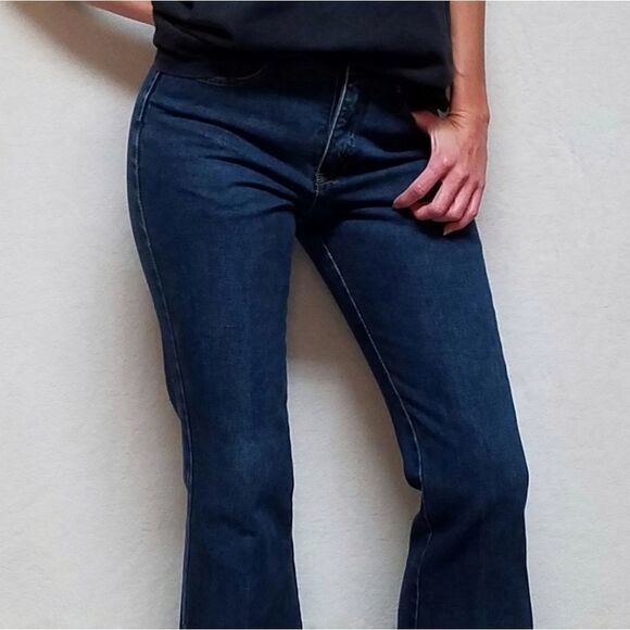 VINTAGE 90s Zana-di Dark Wash High Rise Flare Jean - Picture 3 of 16